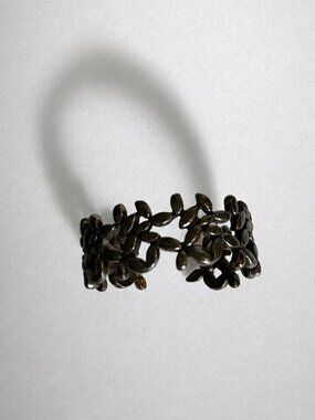 Handcrafted Open-Style Black Beaded Ring 🖤✨
